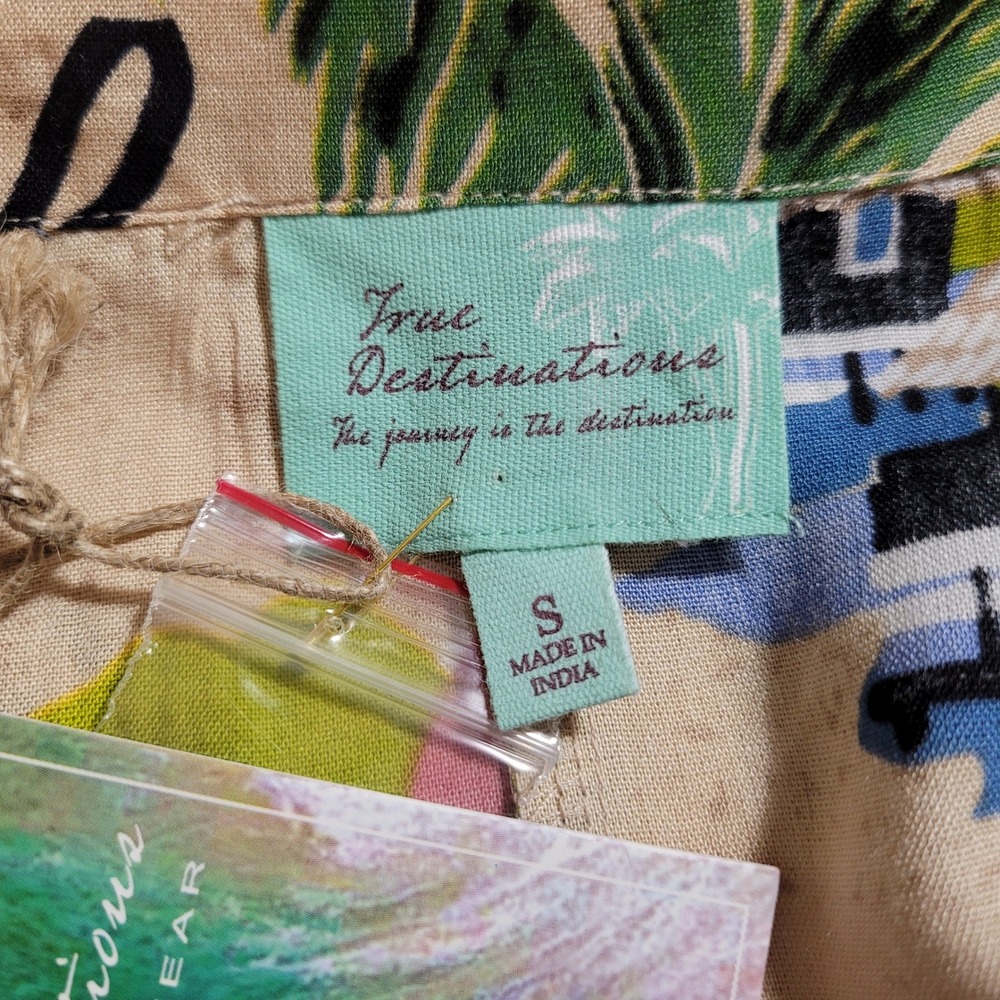 True Destinations Womens Romper Small‎ Tropical Paradise Palm Trees Beach - Picture 7 of 9